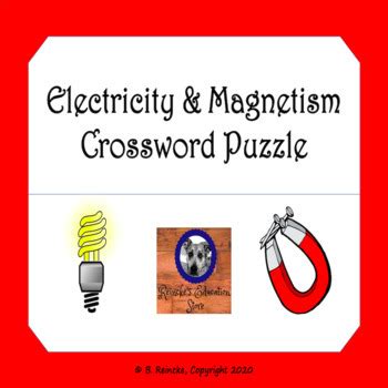 Electricity And Magnetism Vocabulary Crossword Puzzle TpT