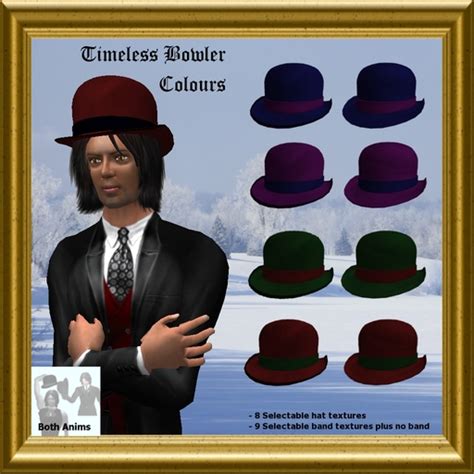 Second Life Marketplace - Timeless Bowler Hat - Colours - Animmation bundle