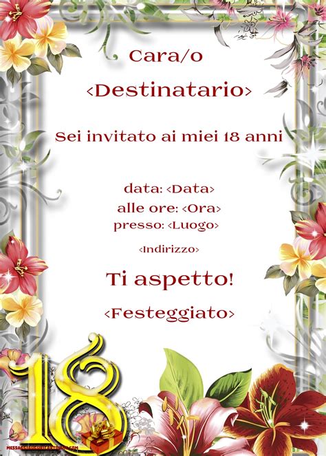 Invito Alla Mia Festa Di Compleanno Con Bordo Floreale Crea Inviti