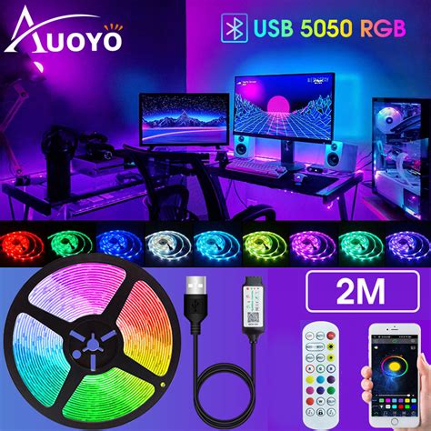 Auoyo Led Strip Lights Rgb Led Lights String Lighting Flexible Strip