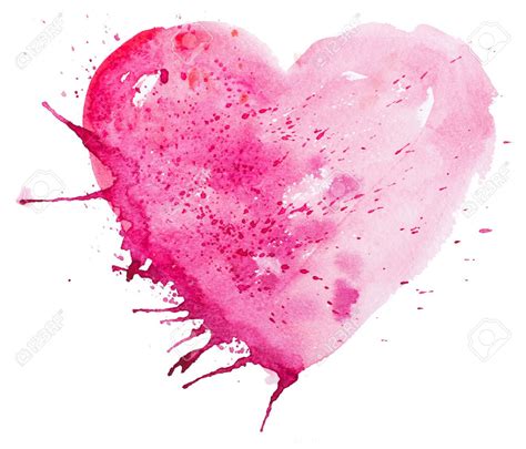 Einfach Aquarell Aquarell Herz Valentinstag Kunst