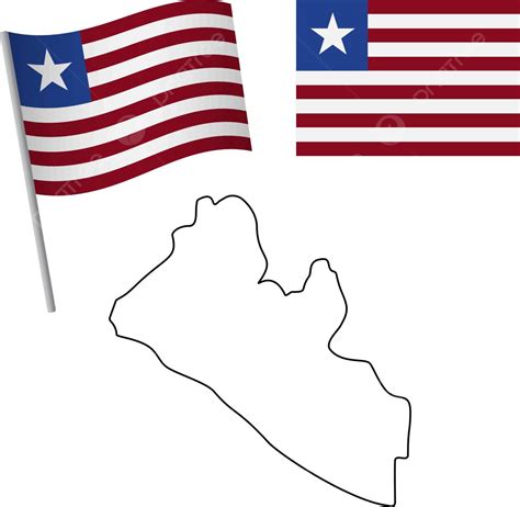 Liberia Flag And Map Flag And Map Background Vector Vector Flag And