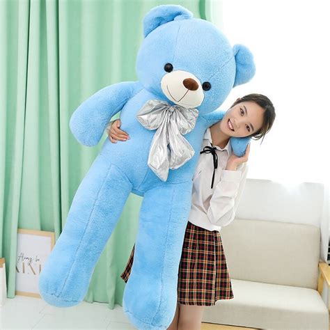 Ursulet Plus Bleu Cu Fundita Jucarii Animalute 110 Cm