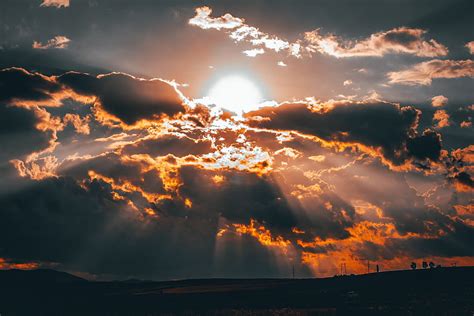 Nature Sunset Sun Clouds Overcast Mainly Cloudy HD Wallpaper Pxfuel