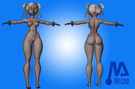 Chun Li Model Made In Blender Stylized Feminine Hot Sex Picture