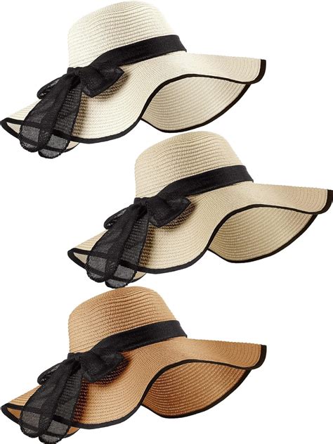 Pasimy Pcs Inch Large Brim Summer Hats Big Floppy Foldable Straw