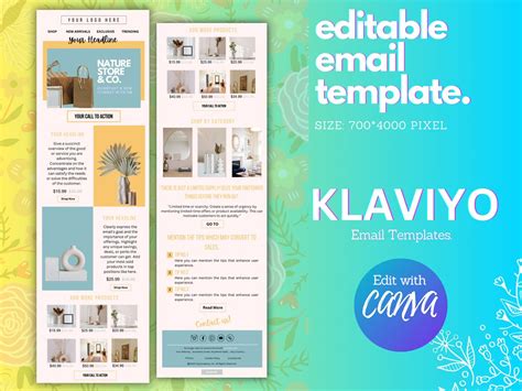 Klaviyo Email Template Klaviyo Templates CANVA Editable For Etsy