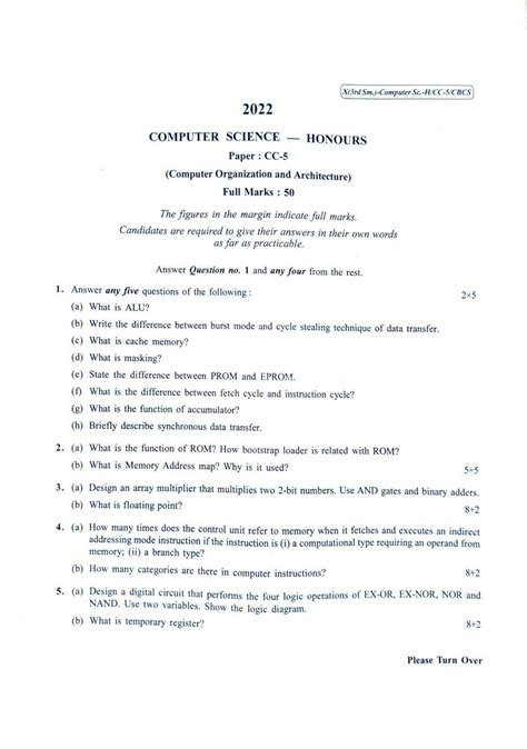 File Cu 2022 B Sc Honours Computer Science Semester 3 Paper Cc 5 Qp