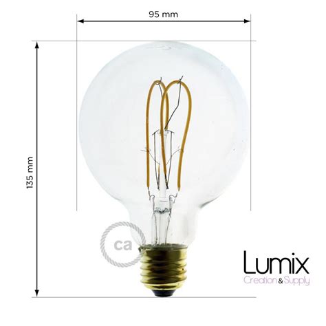 Ampoule globe G95 à filament LED à led 5W 220V culot E27