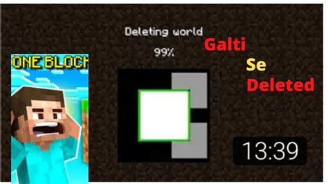 Minecraft But I Accidently Deleted My Oneblock World Youtube