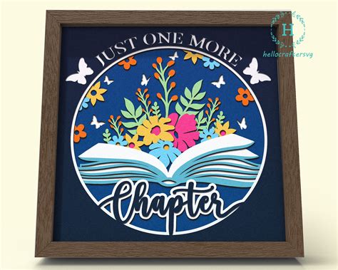 3d Chapter Svg Just One More Chapter Shadow Box Svg Cricut Etsy