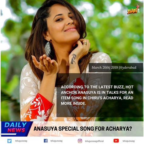 Anasuya Special Song For Acharya Telugu Swag