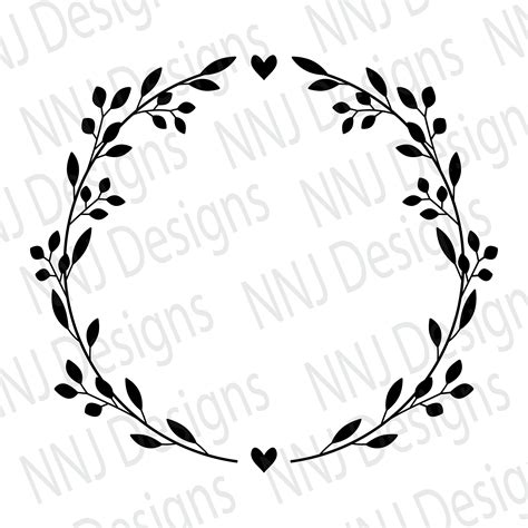 Laurel Wreath Svg Circle Monogram Svg Leaf Frame Svg Porn Sex Picture