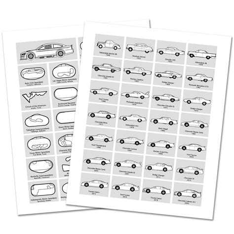 NASCAR Cup Car Race Track AND Race Car Generations Poster SET – Custom ...