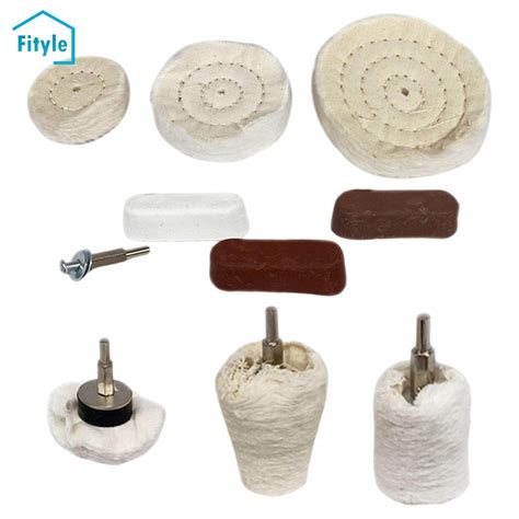 Fityle 10 Pieces Polishing Pad Buffing Wheel Kit Cone Column Mushroom