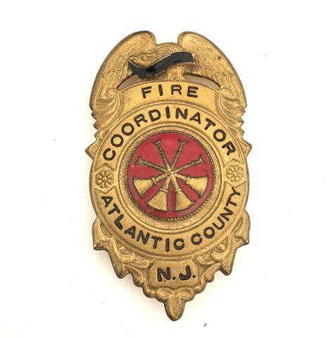 Vintage Obsolete Atlantic City County Nj Fire Coordinator Department