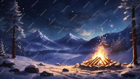 Premium AI Image | Aesthetic Campfire A Captivating Anime Scene of a ...