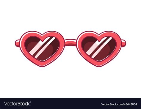 Red Heart Shaped Sunglasses Clipart Funky Party Vector Image