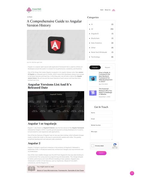 PPT A Comprehensive Guide To Angular Version History PowerPoint