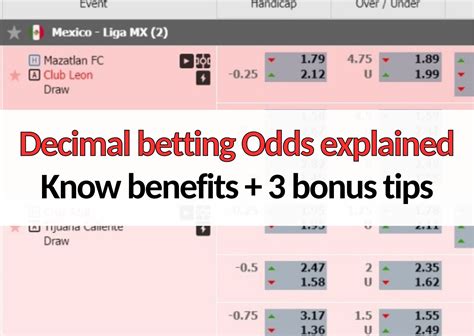 Decimal Betting Odds Explained Know Benefits 3 Bonus Tips