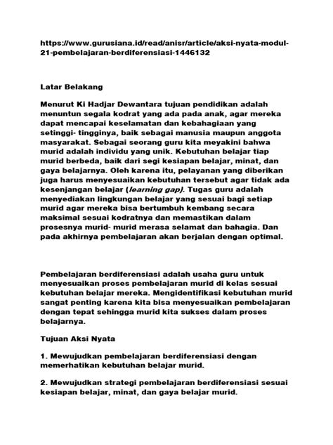 An Berdiferensiasi Pdf Karier And Perkembangan