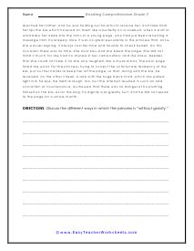 Oliver Twist Th Grade Reading Comprehension Worksheet Worksheets