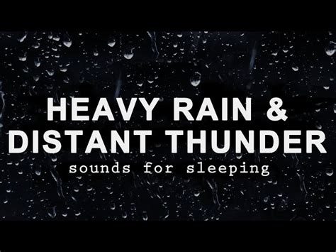 HEAVY RAIN And DISTANT THUNDER Sounds For Sleeping BLACK SCREEN