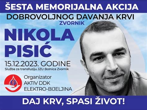 Memorijalna Akcija Dobrovoljnog Davanja Krvi U Zvorniku