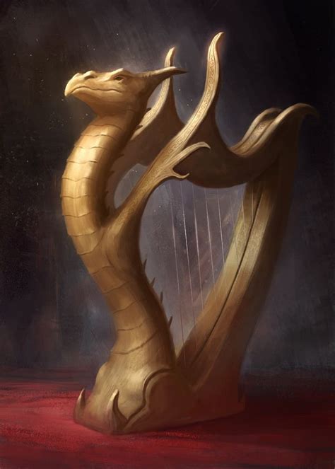 Dragon Harp By Gerezon On Deviantart Fantasy Dragon Dragon Art