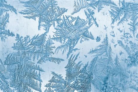 Frost Blue Pattern On Window By Oxygen