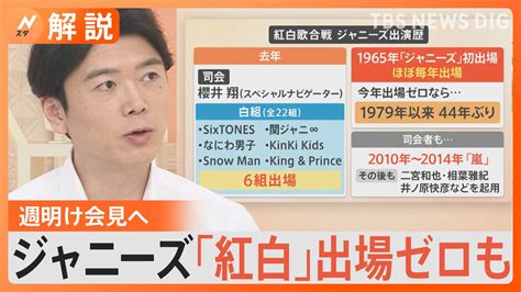 紅白歌合戦にジャニーズのタレントは出る？出場ゼロなら44年ぶり 2022年は6組出場【nスタ解説】 Tbs News Dig