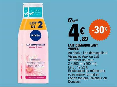 Promo Lait Démaquillant Nivea Chez Eleclerc Icataloguefr