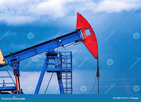 Oil Drilling Derrick Pumps Oil From Ground Petroleum Industry Crude