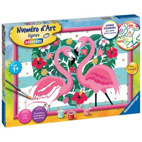 Tableau à peindre Flamants roses Ravensburger Numéro d art La