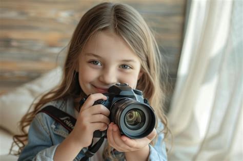 Premium Photo Teenage Girl Beginner Photographer With Dslr Camera