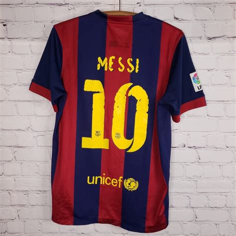 Thrashed Lionel Messi FCB nike dri fit jersey. Size:... - Depop