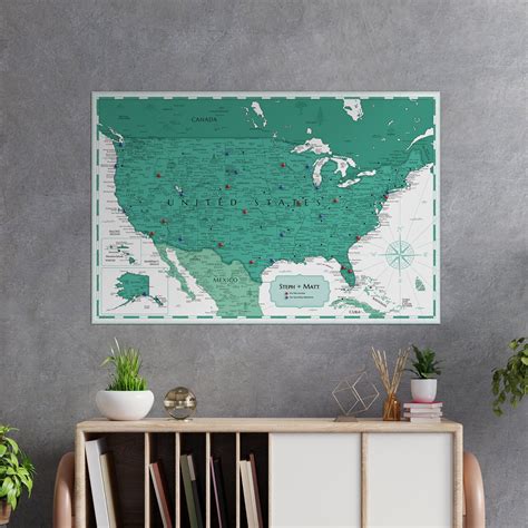 Pinnable USA Journey Map - Modern Green – Sentigrams