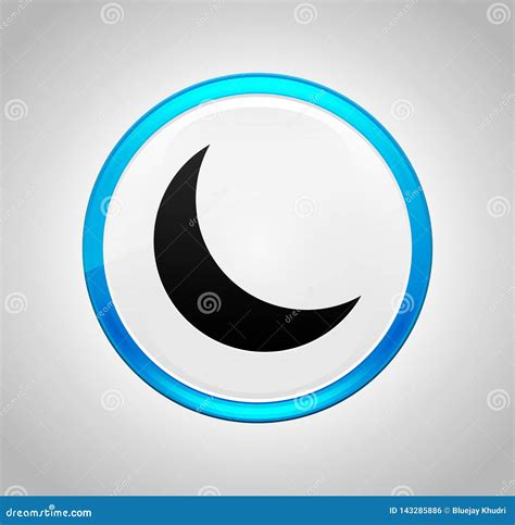 Crescent Half Moon Icon Round Blue Push Button Stock Illustration