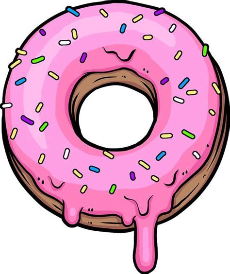 A Donut With Pink Icing And Sprinkles On It S Side