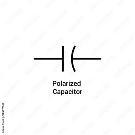 Schematic Diagram Of Capacitor Symbol Vector Illustration On White Background เวกเตอร์สต็อก