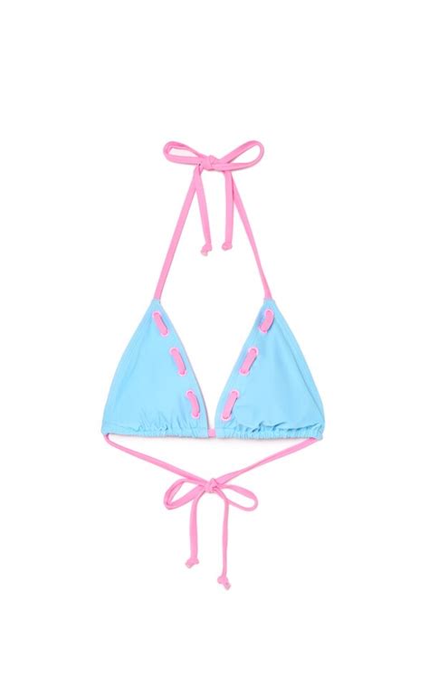 Top de bikini Color azul pálido CROPP EY X