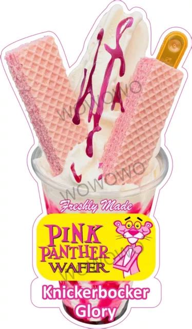 ICE CREAM VAN Sticker Pink Panther Wafer Knickerbocker Glory Sundae