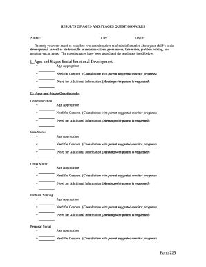 Ages And Stages Questionnaire Doc Template Pdffiller