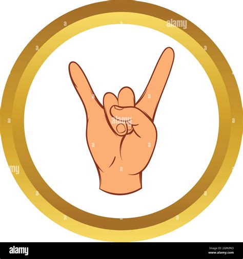 Rock And Roll Hand Sign Vector Icon Cartoon Style Stock Vector Image