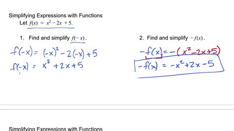 Natalie Denny Mth 95 Simplifying Expressions With Function Notation Youtube