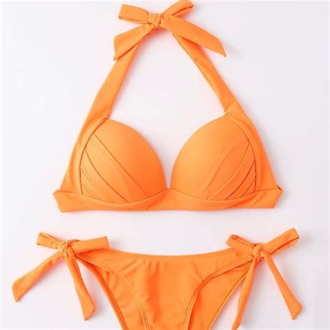 Swim Orange Royal Halter Push Up Bikini Set Swimsuit Poshmark