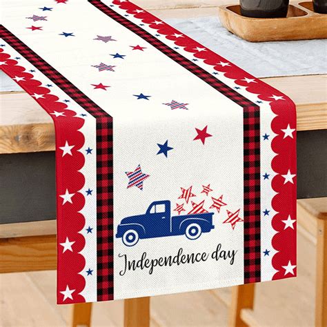 Ewgqwb Table Runner Th Of July Independence Day Walmart