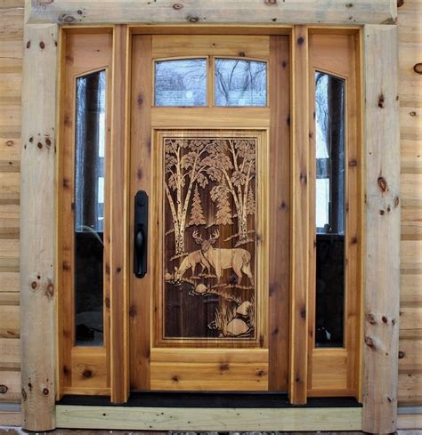 Carved Wood Front Doors Great River Door Co Internal Wooden Doors