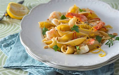 Conchiglie with Prawns and Pine Nuts - San Remo