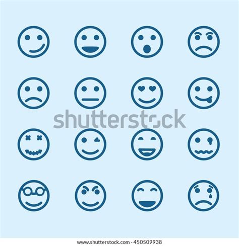 Set Smiley Icons Different Emotions Vector Stock Vector Royalty Free